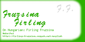 fruzsina firling business card